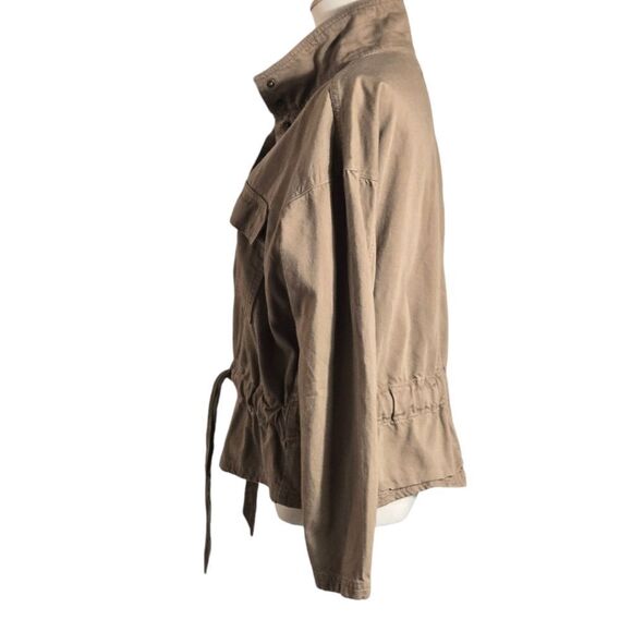 Time and Tru Tan Cropped Tie Front Utility Jacket - Picture 5 of 6